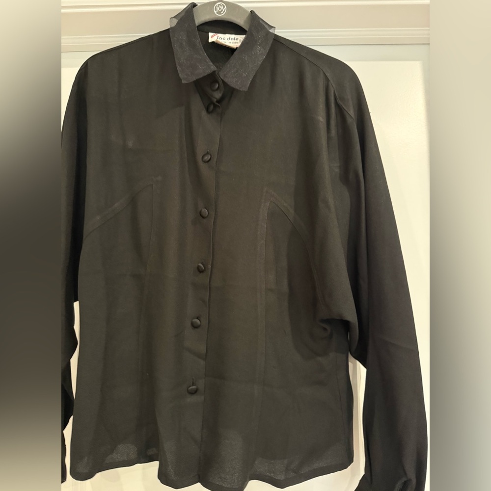 Black Long Sleeve Blouse sheer fabric fitted style